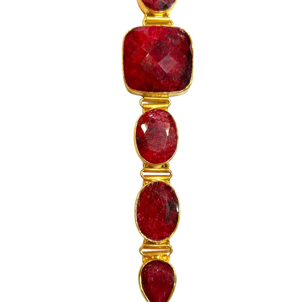 Ruby (Corundum) Multifaceted Bezel Set 7 Stone Br… - image 4